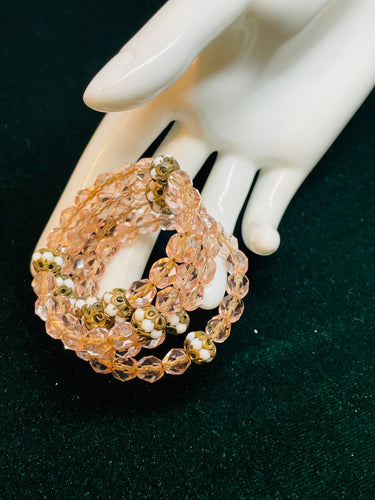 1940’s Pink Coil Beaded Bracelet